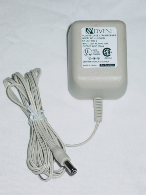 NEW Advent 41-9-500 AC Adapter 9V 500mA